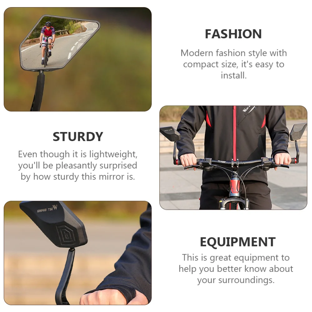 

1 pair of Bike Handlebar Mirrors Adjustable Bike Safety Rear View Mirrors