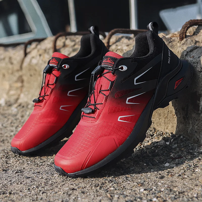 Mens Big Size 40-50 Waterproof Upper Sneakers Lightweight Comfort Anti Slip Boots Low Cut Outdoor Walking Mountain Hiking Shoes