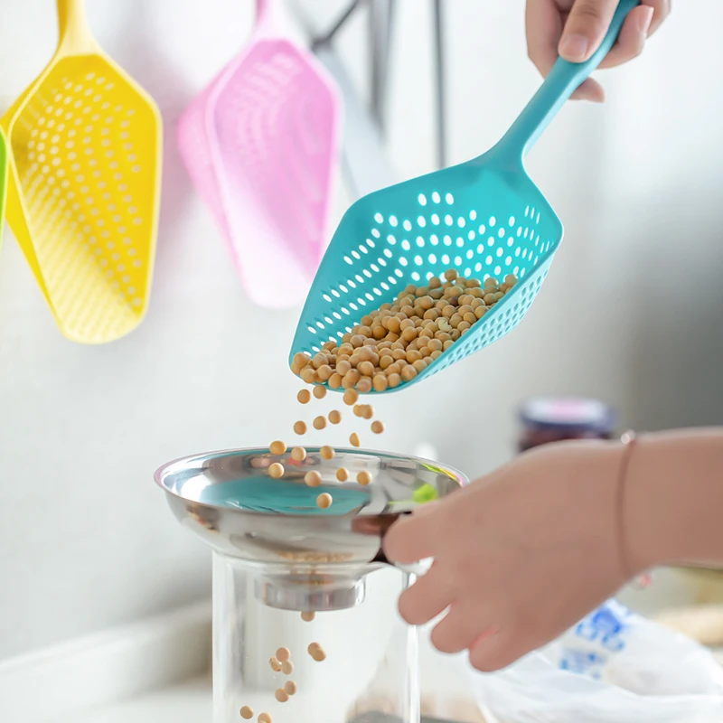 Безопасный большой дуршлаг термостойкий противоожоговый для жареной еды