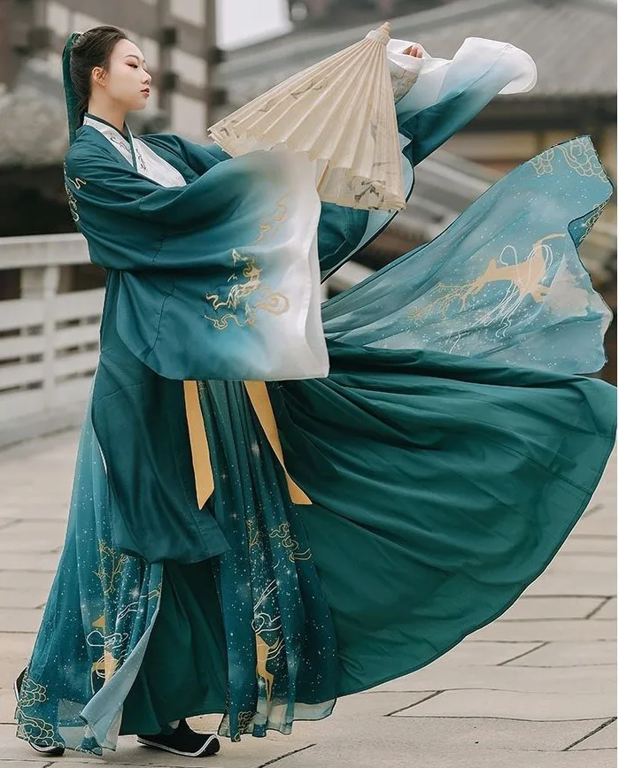 Новый Классический китайский костюм для женщин традиционный Hanfu одежда