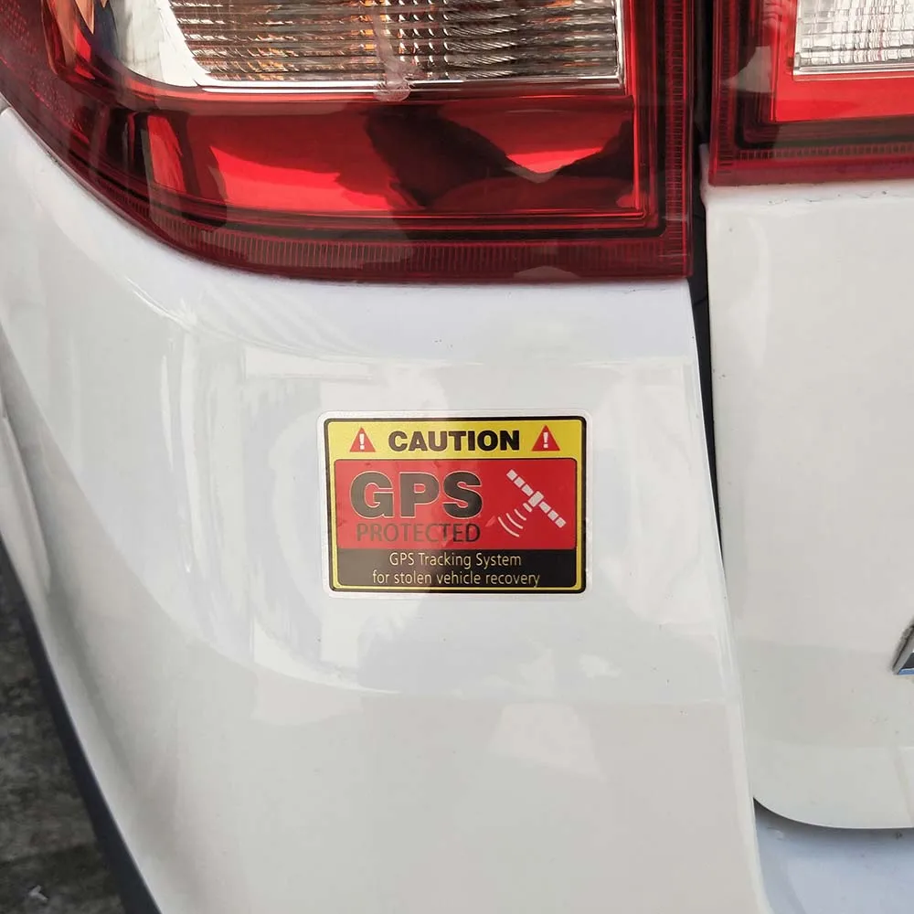 

Warning sign Car Sticker Caution GPS Tracking System Protected PVC Decal 7.3CM*4.8CM