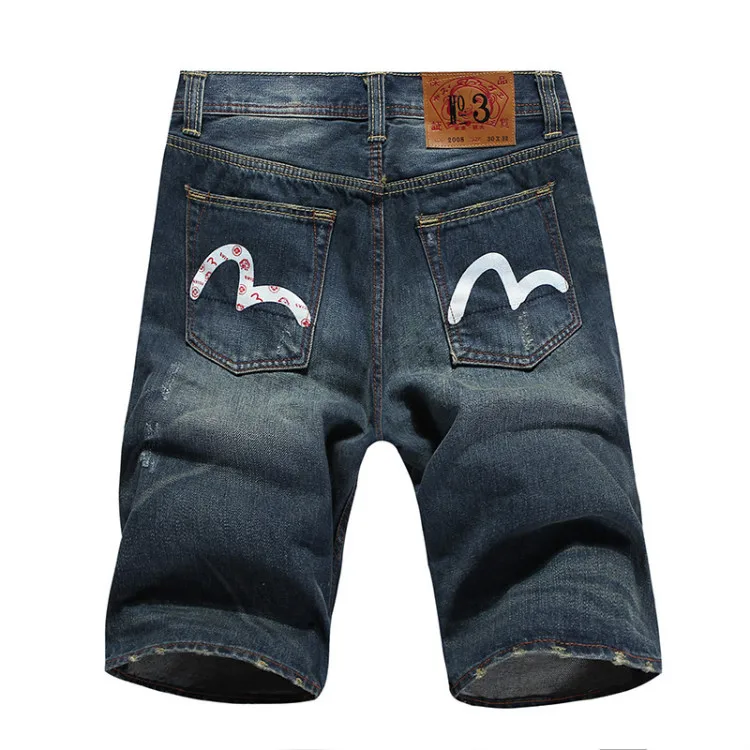 Мужские джинсовые шорты дышащие прямые брюки до колен стирка повседневные штаны