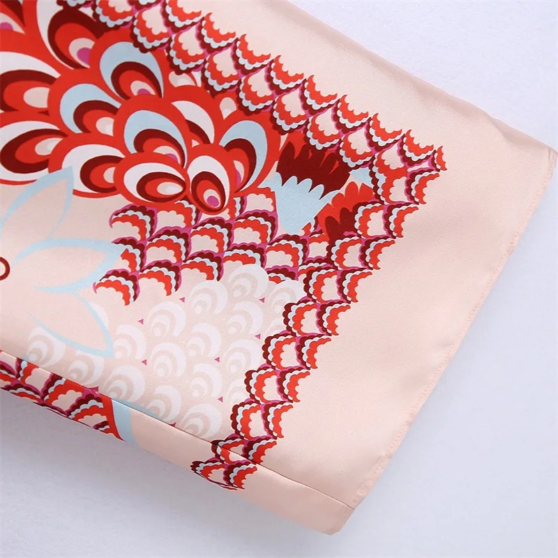 

Women 2021 Fashion Patchwork Floral Print Wide Leg Pants Vintage High Elastic Waist Female Ankle Trousers Streetwear