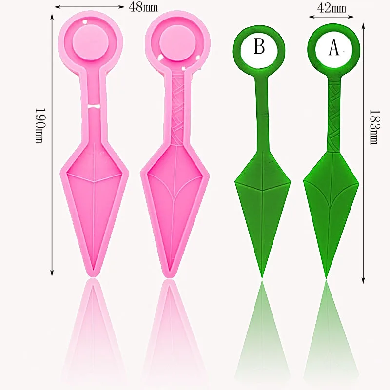 

New style retro weapon dagger dart shaped keychain silicone mold DIY epoxy resin forging container mould