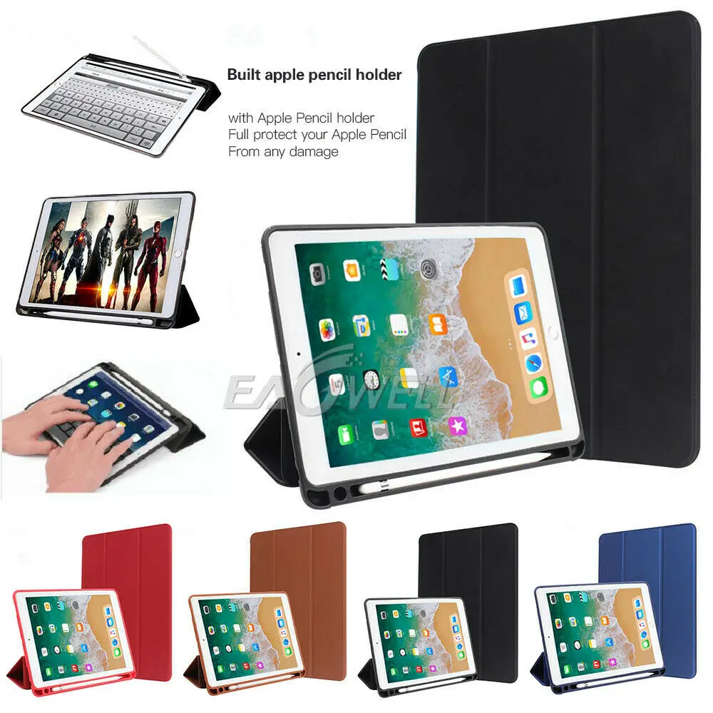 

Противоударный кожаный чехол-книжка для iPad ipad 9,7, 2017/2018, с автоматическим включением в Режим сна/пробуждения