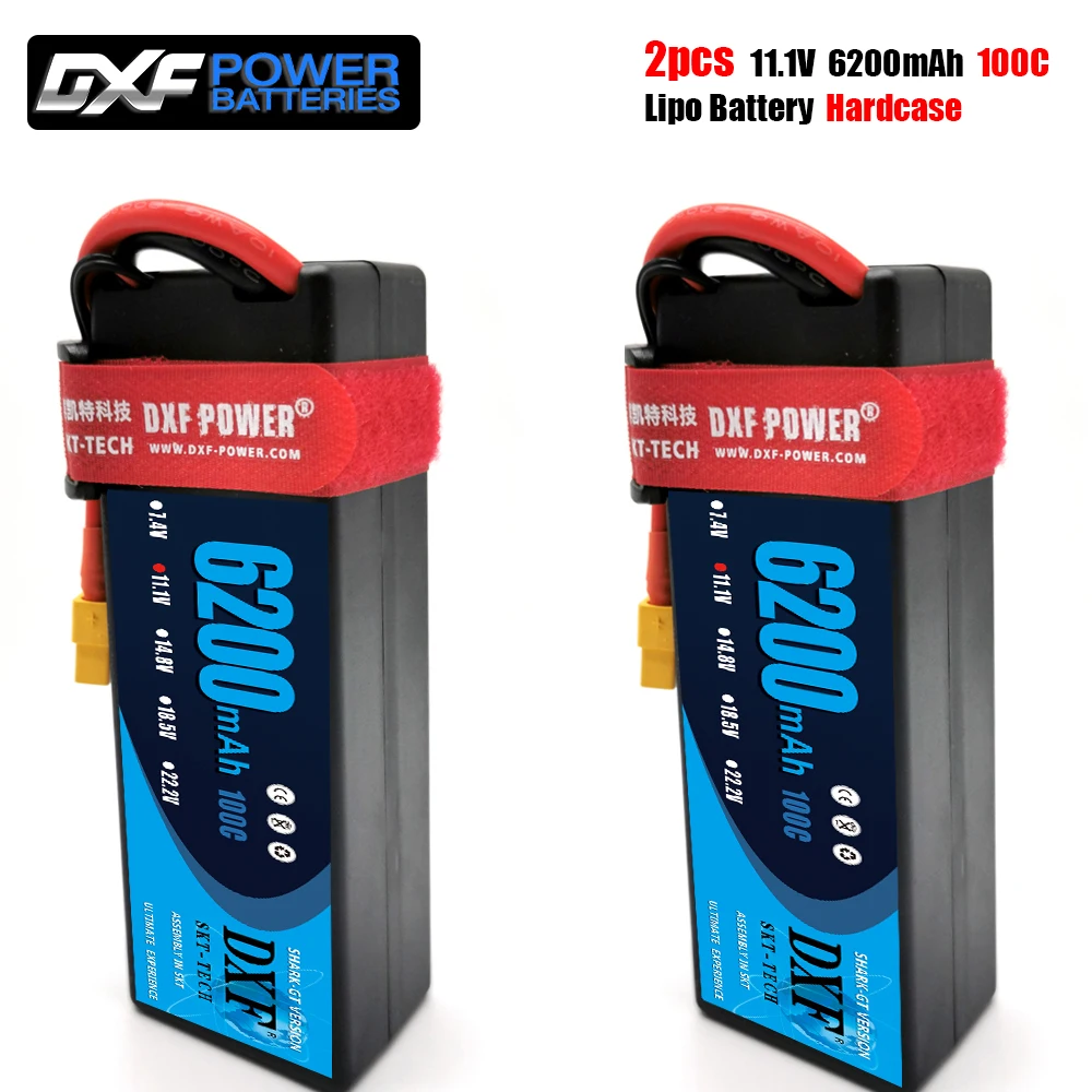 

DXF Lipo Battery 3S 11.1V 6200mah 100C MAX 200C Hardcase 1/10 1/8 Scale For TRXXX Slash 4x4 RC Car Hard Case
