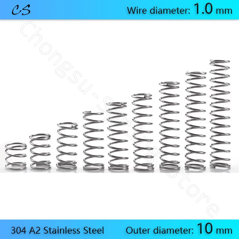 1 0 мм Пружина сжатия 304 A2 пружины из нержавеющей стали проволока диаметром