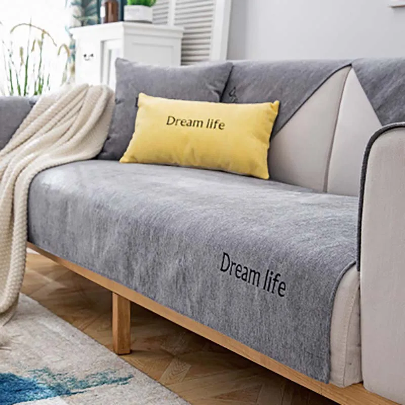 

Fashion Sofa Decoration Cushion Nordic Solid Color Non-Slip Couch Cover for Living Room Furniture Decor Sofa Towel Slipcover 1pc