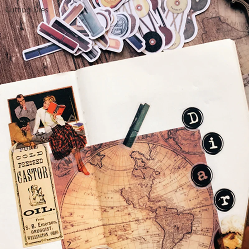 Самоклеящиеся бумажные стикеры 27 шт./лот с зажимом и принтом для скрапбукинга