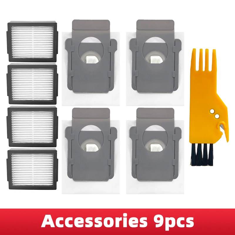 Подходит для робота-пылесоса iRobot Romba J7+ / J7 / J9+ Ролик, боковая щетка, фильтр HEPA, пылевой мешок - запасная часть, аксессуар.