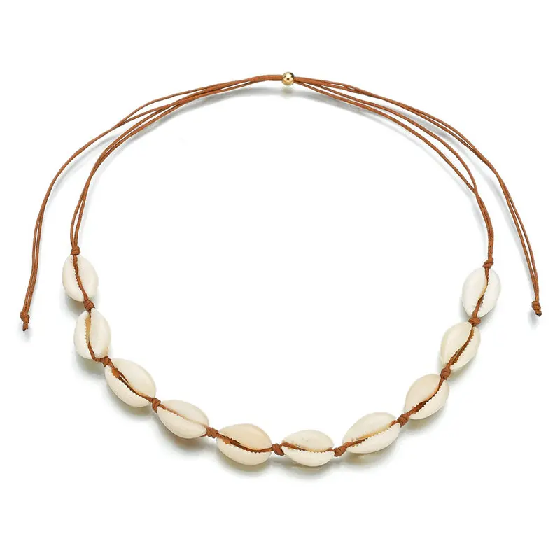 Для женщин Цепочки и ожерелья Boho море ожерелья в виде ракушки для девочек Rope Chain колье браслет простые элегантные пляжные ювелирные изделия подарок на день матери - Окраска металла: N00179