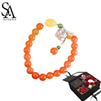 sa silverage s925 silver jewelry fashion trend diy womens red agate bracelet send your girlfriends and parents