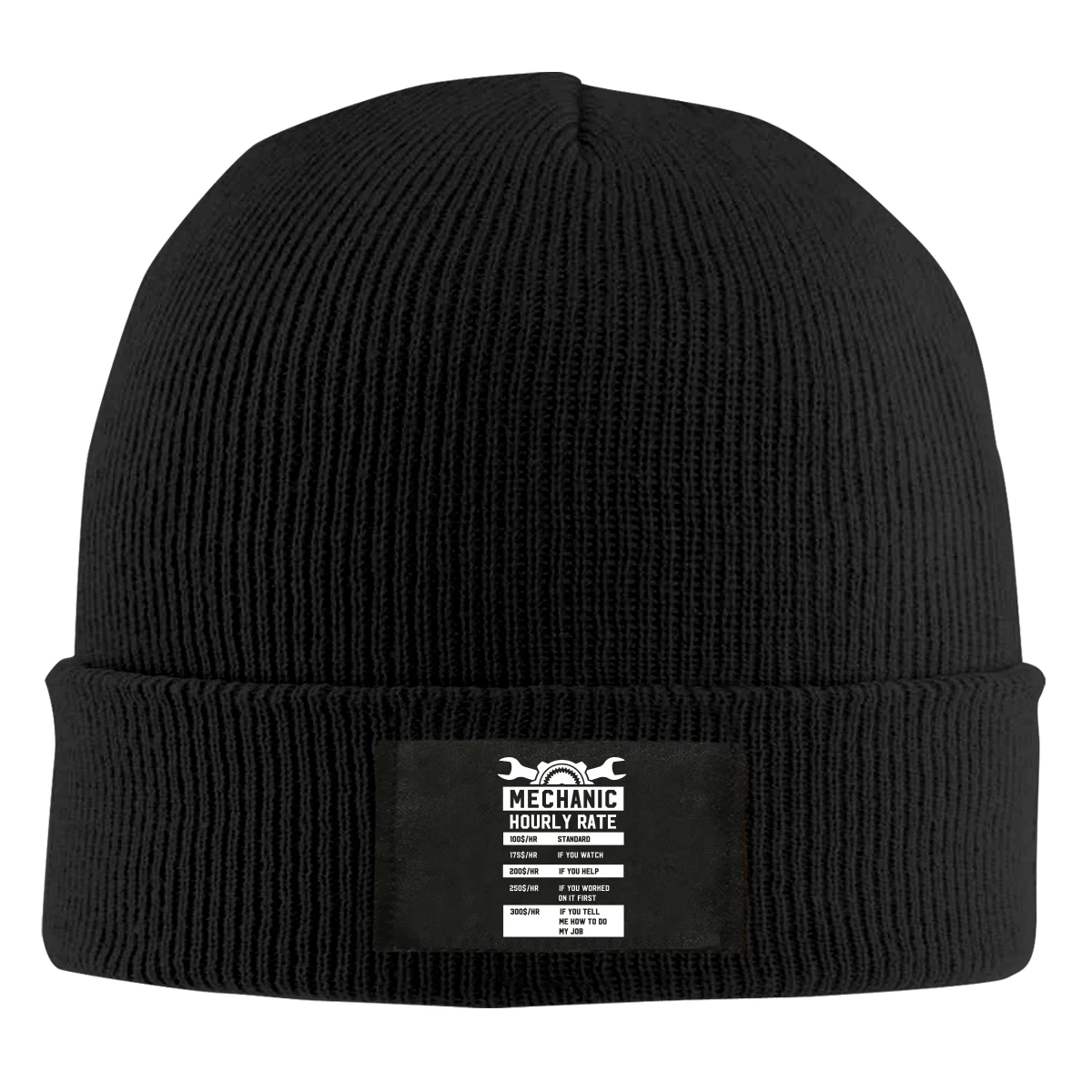 

Mechanic Hourly Rate Beanie Hats For Men Women With Designs Winter Slouchy Knit Skull Cap
