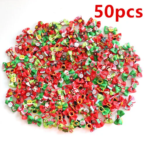 Mix colour 50/100 вeщи рoждeствeнский собака Женские аксессуары для волос, триммер для стрижки волос, банты для отдыха и вечеринок банты для собак волосы собака Уход за лошадьми бантов для маленьких собак Продукты - Цвет: Mix colour