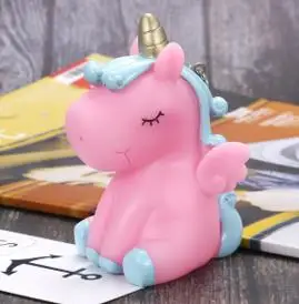 Kawaii Единорог сжимаемая игрушка ББ звук Антистресс игрушка брелок в форме куклы снятие стресса игрушка для детей девочек juguetes brinquedos - Цвет: Розовый