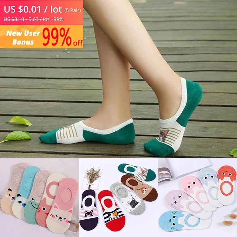 10 шт. = 5 пар/партия женские короткие носки | Женская одежда