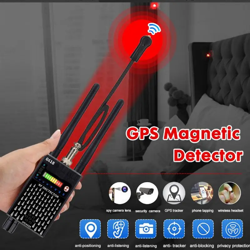 High Sensitivity Anti-Spy GPS Magnetic  Detect Wireless Camera Detector Signal Automatic Detector Finder Racker Frequency Scan