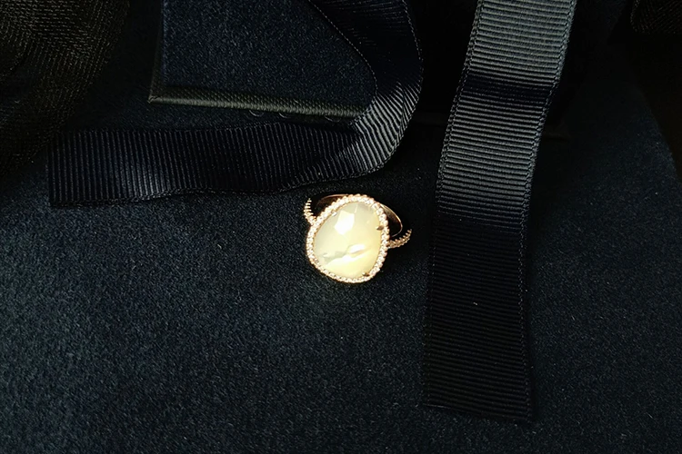 Люксовый бренд белого перламутра кольцо из розового золота Цвет Перламутр