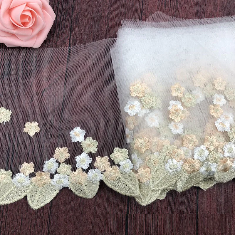 1 ярд вышивка цветок сливы кружевная отделка патчи для одежды цветочные
