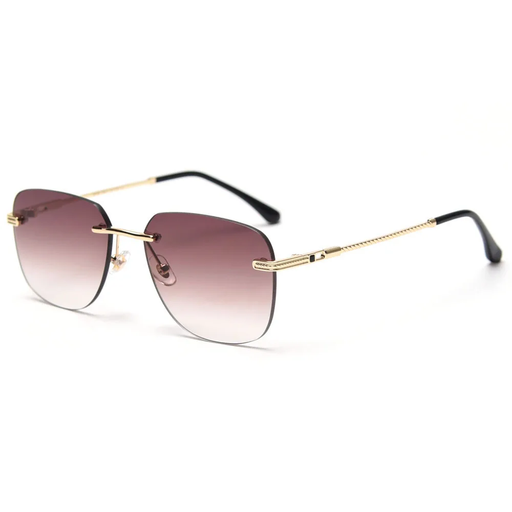 

Veshion Rimless Square Frame Sunglasses for Women Uv400 Gradient Tinted Sun Glasses for Men Frameless High Quality Metal