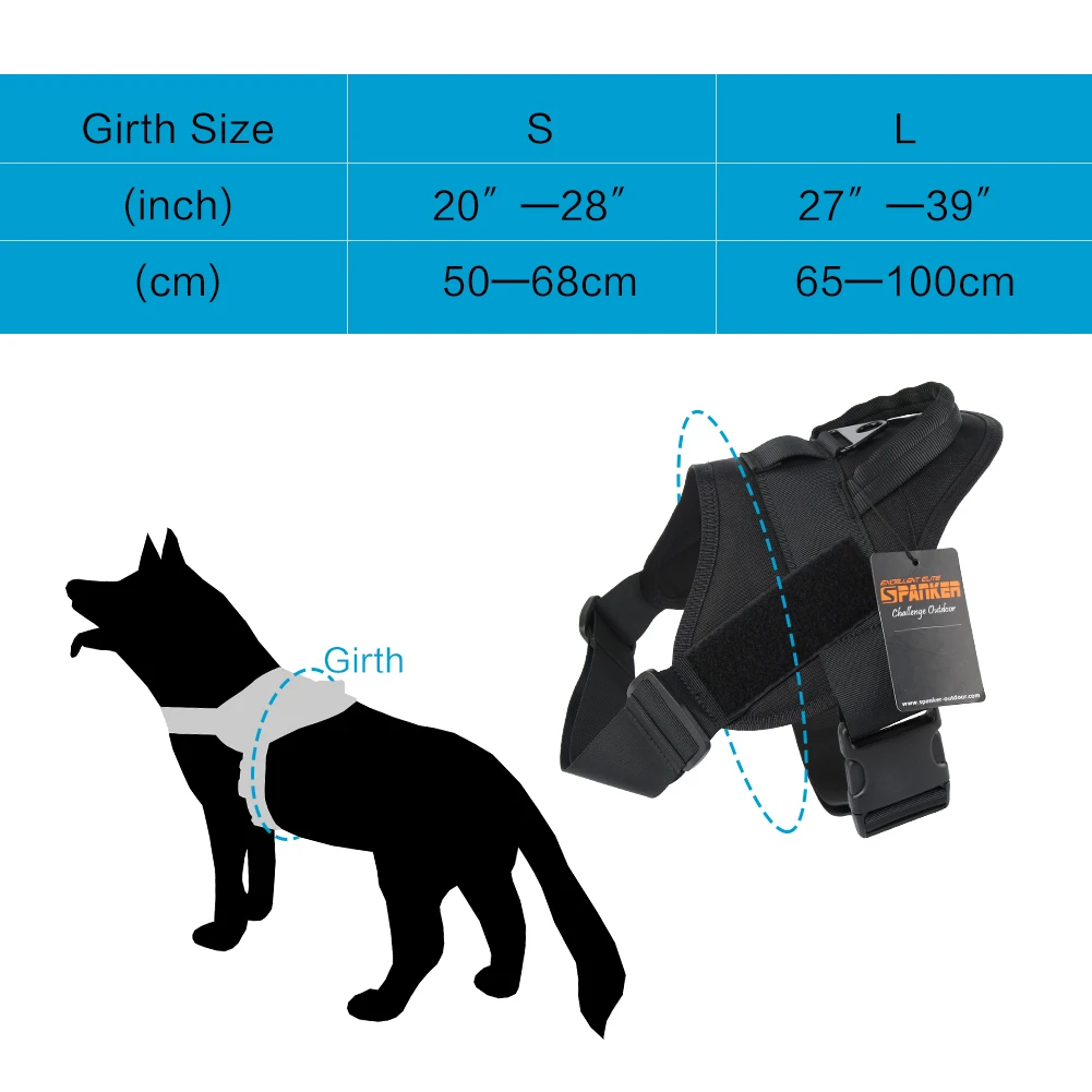 EXCELLENT ELITE SPANKER Tactical Dog Harness Pet German Shepherd Training Vest Dog Harness for Small Medium Large Dogs