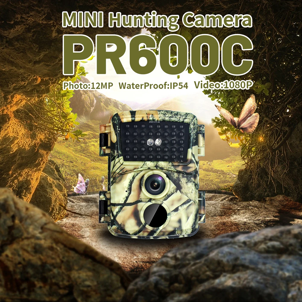 

Камера для дикой природы, охоты, фотоловушка PR600C, 12 МП, 1080P, ИК, наружная камера ночного видения, водонепроницаемая, широкоугольный объектив 60...