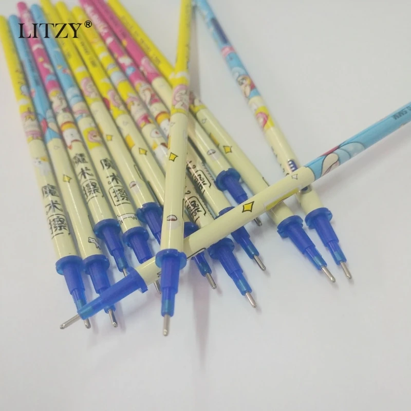 20Pc/Set Gel Pen Erasable Refill Office Magic Erasable Pen 0.5mm Blue Black Ink Pens Stationery School Writing Tool student Gift
