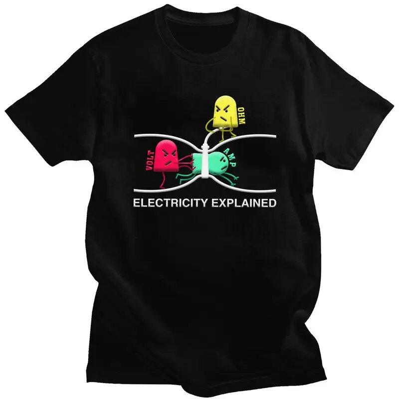 

Мужские Забавные футболки с принтом электрика, хлопковые футболки с коротким рукавом, Классическая футболка, дизайнерская футболка для инж...