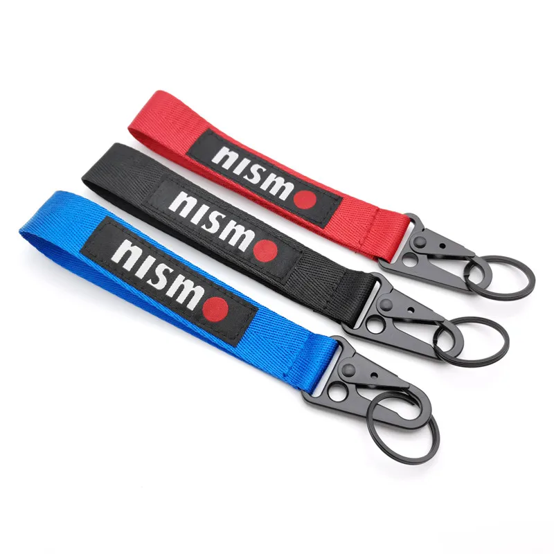 

Nismo JMD Racing Key Ring Strip Backpack Embroidery Nylon Key Holder For Nissa Tiida Teana Skyline Juke X-trail Almera 350Z