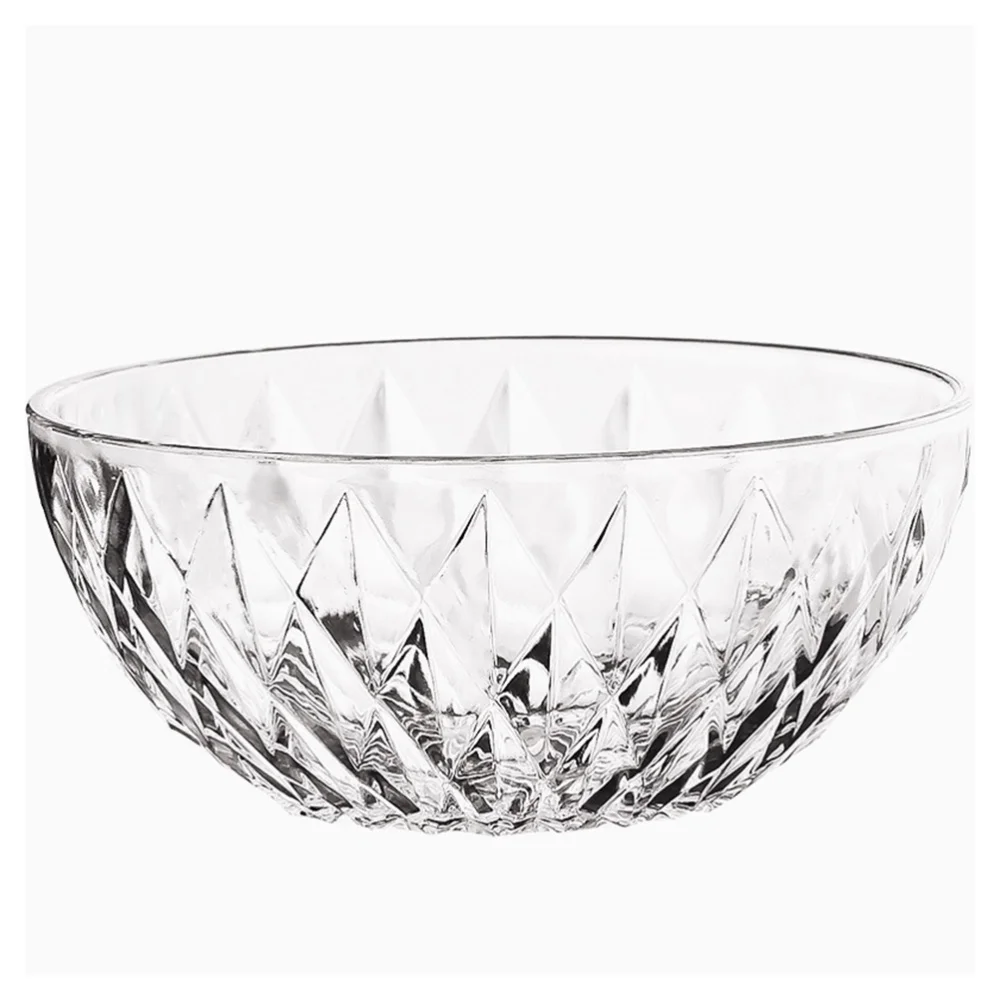 

12 Pcs/2 Set Diamond Glass Salad Bowl Practical Rice Soup Fruits Dessert Storage Bowl with Box for Home Kitchen Use (Transparent