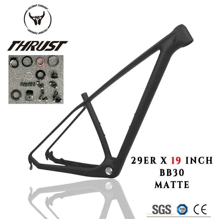 Тяга mtb карбоновая mtb рама 29er карбоновая велосипедная Рама 15 17 19 дюймов T1000 UD BSA BB30 углеродная рама mtb 29er для велосипедных деталей - Цвет: 29er 19 inch BB30