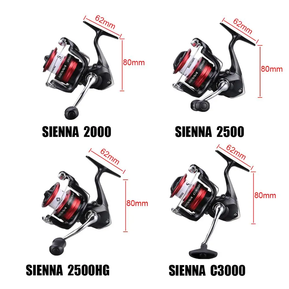 

2019 Original SHIMANO SIENNA FG 2000 2500 2500HG C3000 Spinning Fishing Reel AR-C Spool 3D Gear Saltwater Fishing Tackle