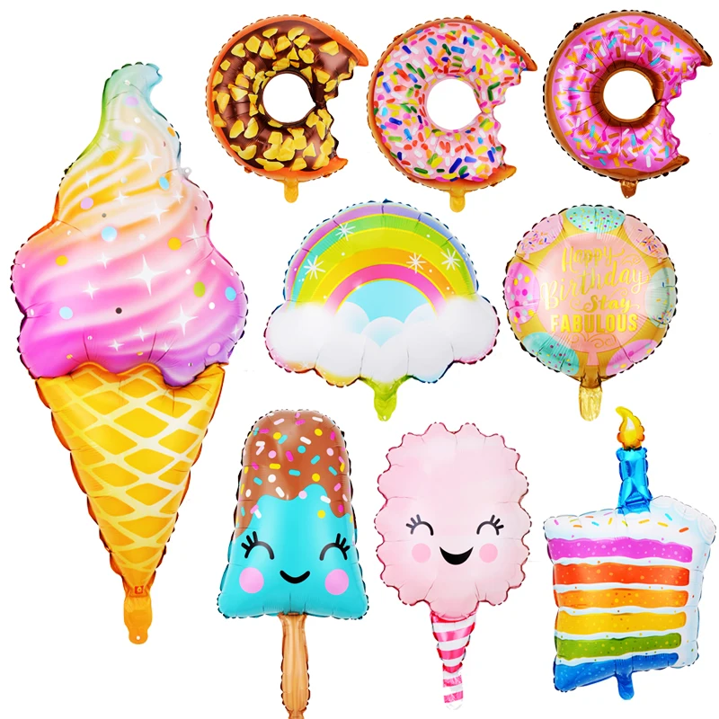 Dount Birthday Party Decorations Kids Donut Grow Up Helium Foil Balloons 1st Two Sweet Globos | Дом и сад