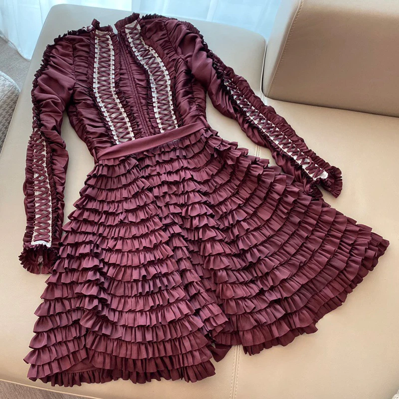 Женское вечернее платье осеннее с круглым вырезом и длинным рукавом новинка 2019