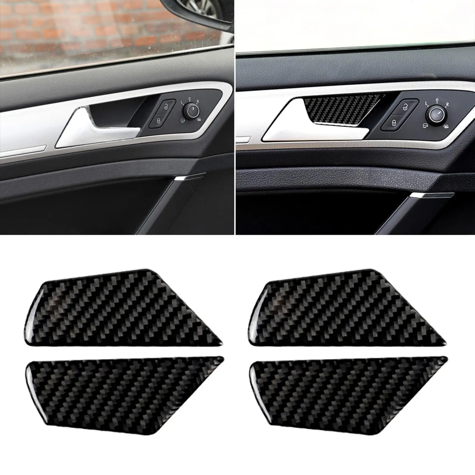 

4Pcs/Set Carbon Fiber Car Inner Door Bowl Decoration Stickers for VW Golf 7 2013 - 2017