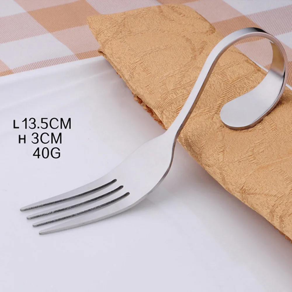 1 шт. изогнутая ручка из нержавеющей стали ложка для супа вилка мороженого