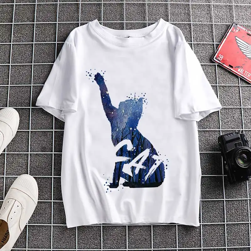 

2020 blue Summer Fashion T Shirt Women Woman Tshirt sky