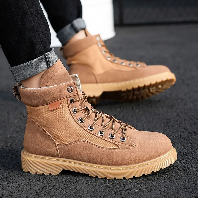 Мужские повседневные ботинки с высоким берцем в британском стиле модная мужская