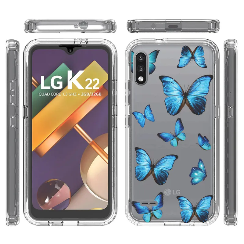 Прозрачный силиконовый защитный чехол LG V60 Stylo 5 6 Aristo4 K22 K92 K51 K52 K31 Бархатный цветной бампер из ТПУ Гибридный противоударный чехол