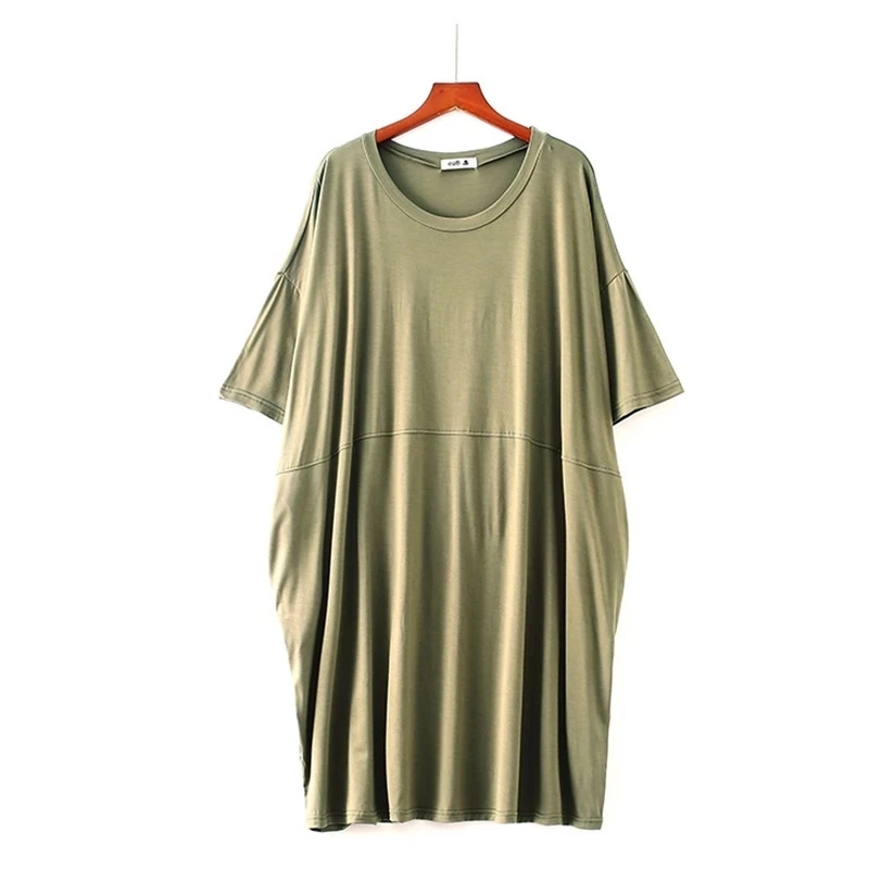 

summer Women Nightgown Night Dress Soft Oversized 10XL 140kg modal soft Sleepwear Short Sleeve Homewear home elasticity dress 68