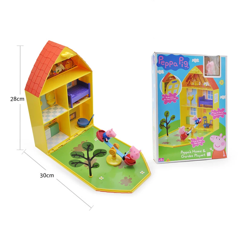 Home And 1 Figures Оригинальная игрушка Peppa, Свинка Джордж, фигурки, кукла Peppa, друзья, любовь, обучение, классная сцена, развивающие игрушки, Детский Рождественский подарок - Цвет: Home And 1 Figures