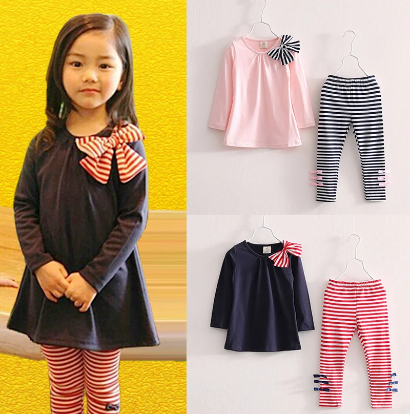 Новинка 2018 весенне-осенний костюм для маленьких девочек в европейском и