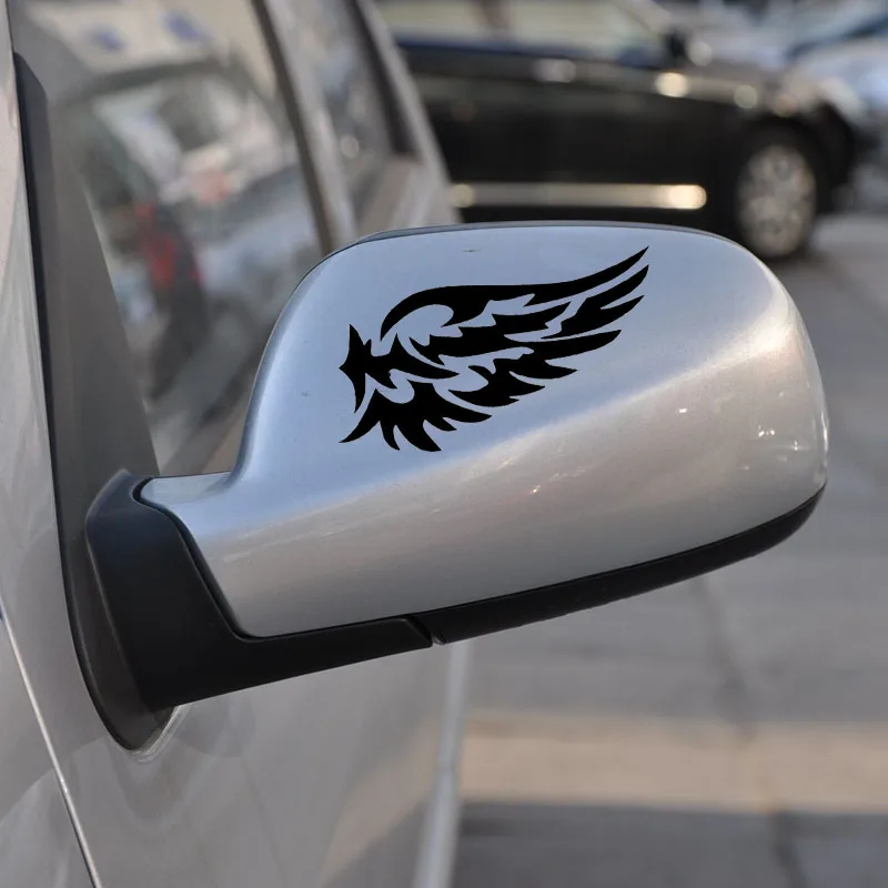 

JUYOUHUI Exterior Accessories Creative Guardian Angel Wings Lovely Car Stickers Fashion Car Rearview Mirror Sticker PVC 14cm