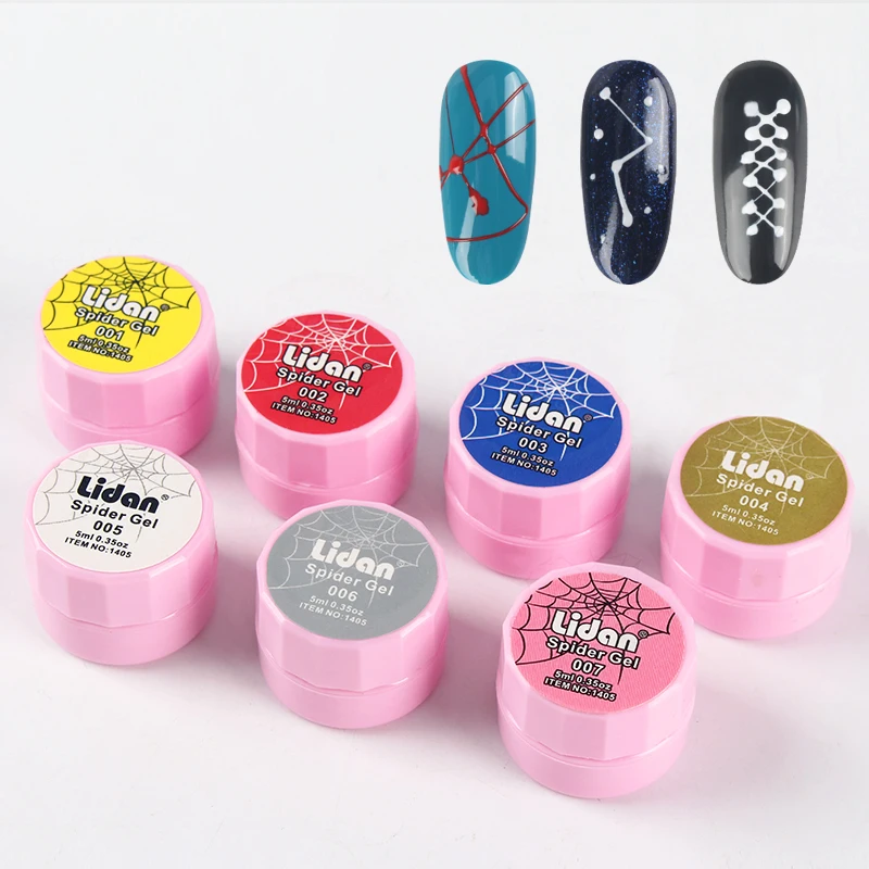 8 цветов 5 мл лак для ногтей Паутинный гель рисования проволокой Гель тянущий шелк