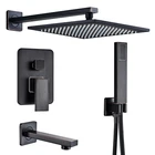 Смеситель для душа Quyanre, латунный, 12 дюймов, черный