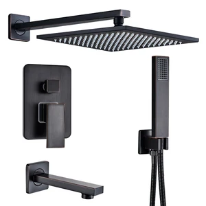 Смеситель для душа Quyanre, латунный, 12 дюймов, черный