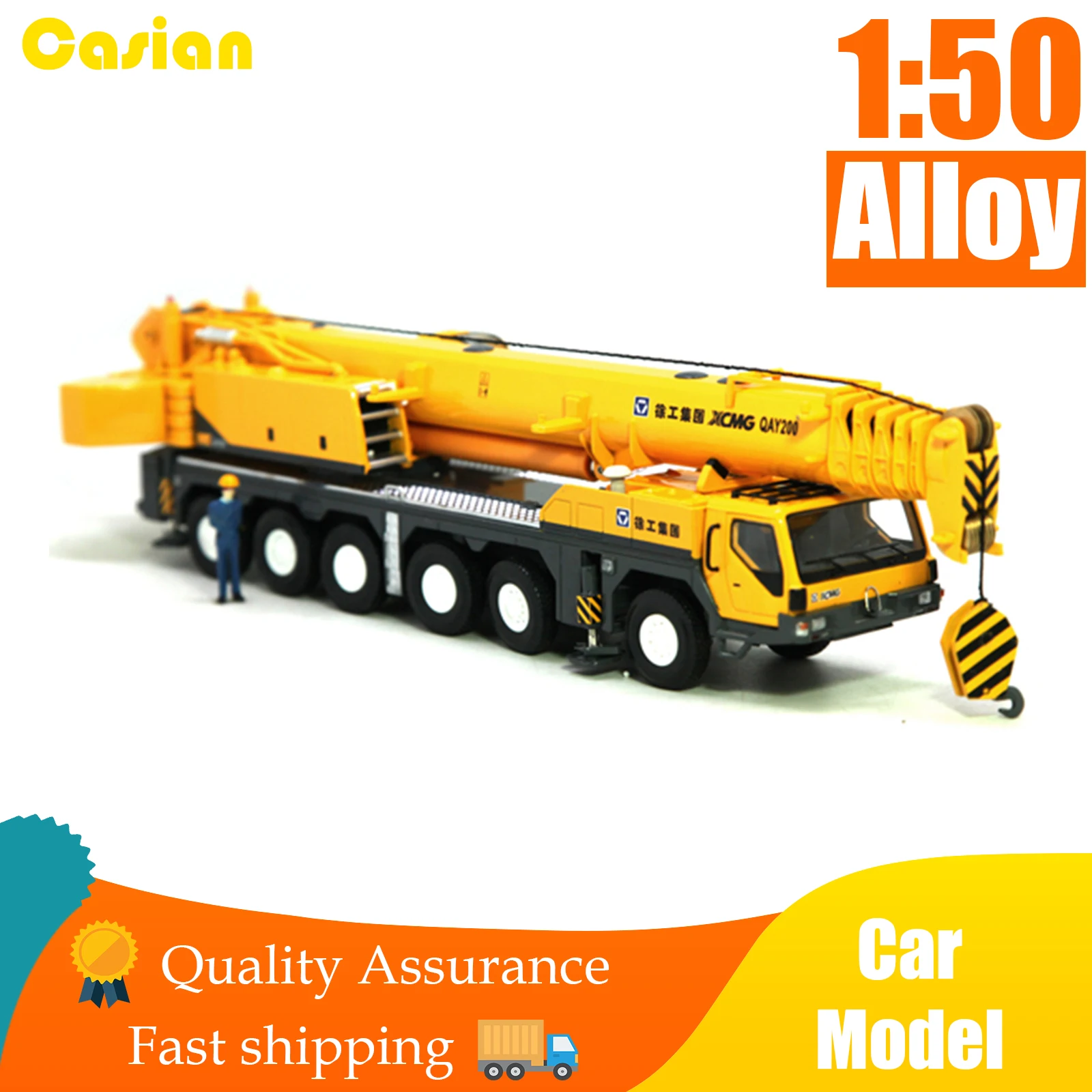 

XCMG QAY200T 1:50 Alloy Crane Car Model Die-casting Engineering Vehicle Diecast Truck Derrick Hoist Toys for Boy Children Gift