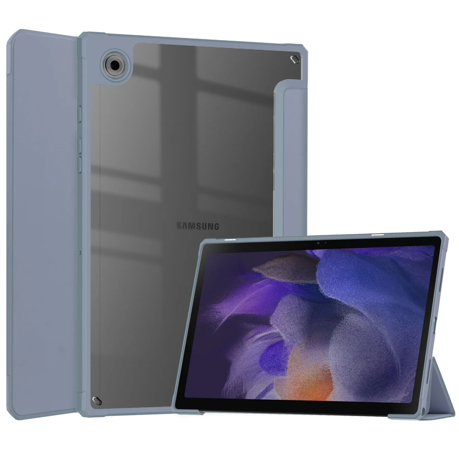 

Акриловый прозрачный смарт-чехол для Samsung Galaxy Tab A8, 10,5 дюйма, 2021 дюйма, автоматический режим сна, пробуждения, подставка для планшета, флип-чех...