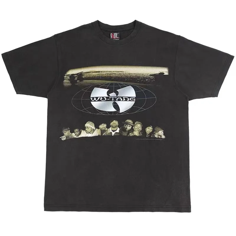 

Футболка Wu-Tang Мужская Спортивная повседневная Уличная одежда Высококачественная хлопковая модная футболка в стиле хип-хоп