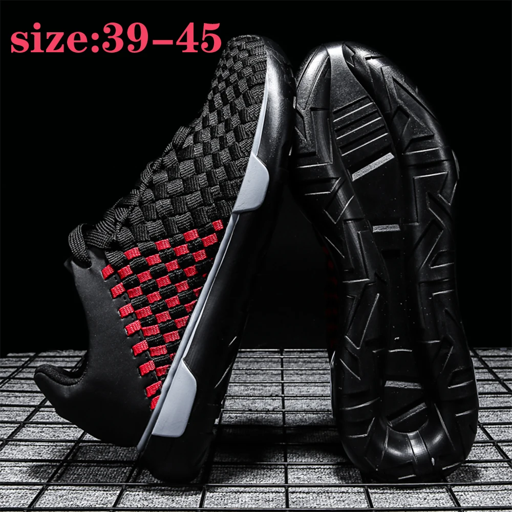 Acheter Nouvelles Chaussures De Sport Et De Loisirs Pour Hommes, Chaussures Tissées à La Main à La Mode, Chaussures Quatre Saisons Confortables Et Respirantes